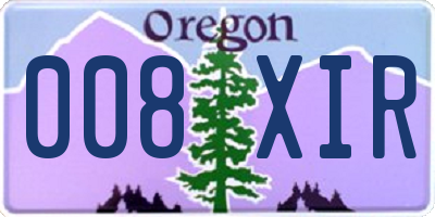 OR license plate 008XIR
