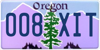 OR license plate 008XIT