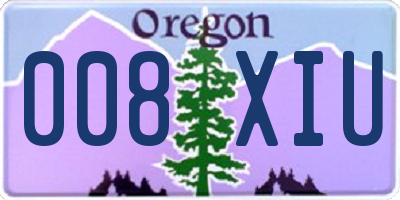 OR license plate 008XIU