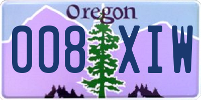 OR license plate 008XIW