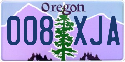OR license plate 008XJA