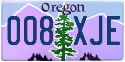 OR license plate 008XJE