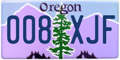 OR license plate 008XJF