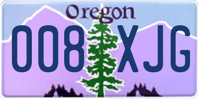 OR license plate 008XJG