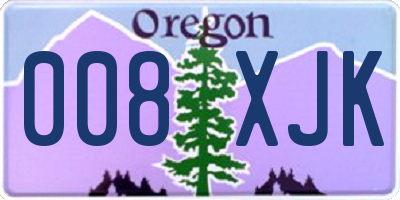 OR license plate 008XJK