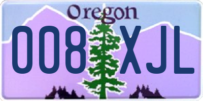 OR license plate 008XJL