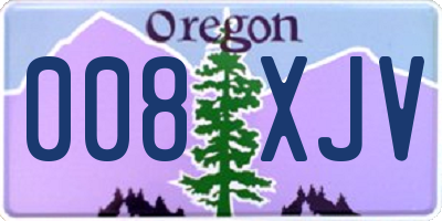 OR license plate 008XJV