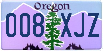 OR license plate 008XJZ
