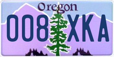 OR license plate 008XKA
