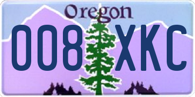 OR license plate 008XKC