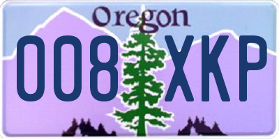 OR license plate 008XKP