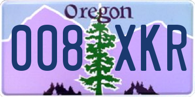 OR license plate 008XKR