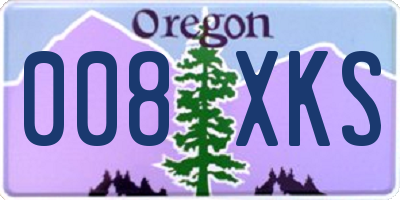 OR license plate 008XKS