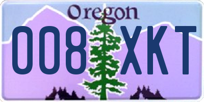OR license plate 008XKT