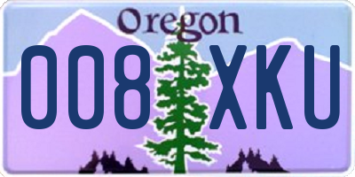 OR license plate 008XKU