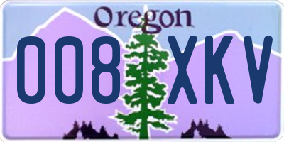 OR license plate 008XKV