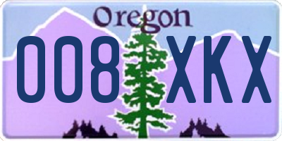 OR license plate 008XKX