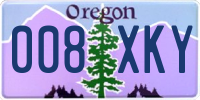 OR license plate 008XKY