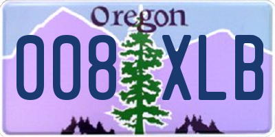 OR license plate 008XLB