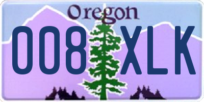 OR license plate 008XLK