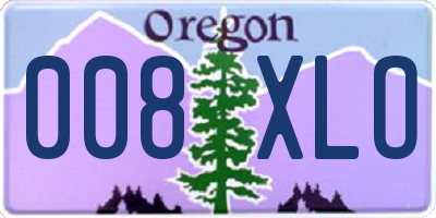 OR license plate 008XLO