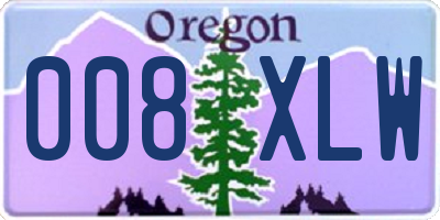 OR license plate 008XLW
