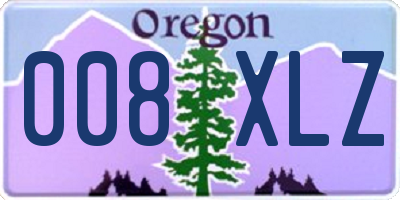 OR license plate 008XLZ