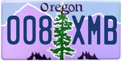 OR license plate 008XMB