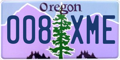 OR license plate 008XME