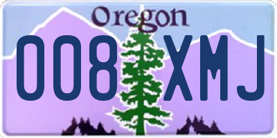 OR license plate 008XMJ