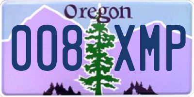 OR license plate 008XMP