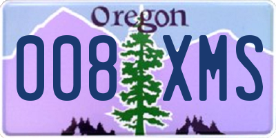 OR license plate 008XMS