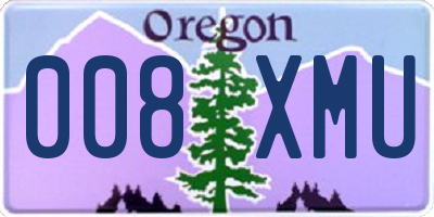 OR license plate 008XMU