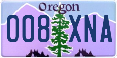 OR license plate 008XNA