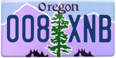 OR license plate 008XNB