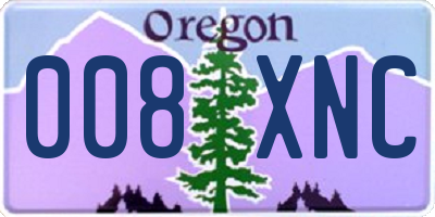 OR license plate 008XNC