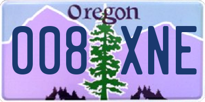 OR license plate 008XNE
