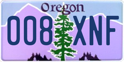 OR license plate 008XNF