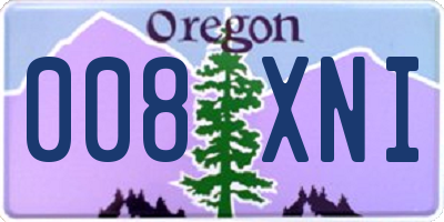 OR license plate 008XNI