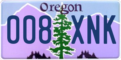 OR license plate 008XNK
