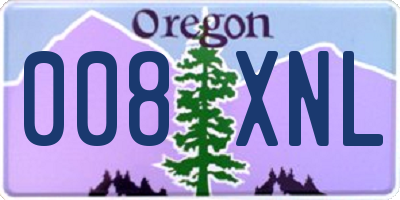 OR license plate 008XNL