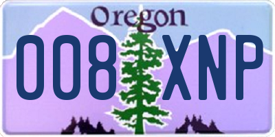 OR license plate 008XNP
