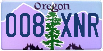 OR license plate 008XNR