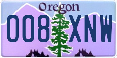 OR license plate 008XNW