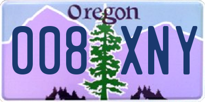 OR license plate 008XNY