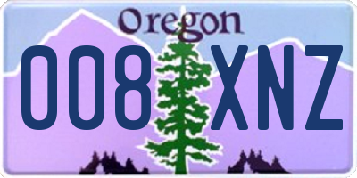 OR license plate 008XNZ