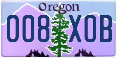 OR license plate 008XOB