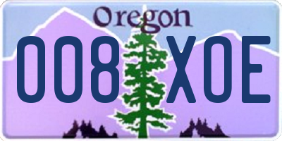 OR license plate 008XOE