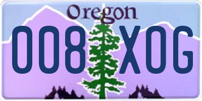 OR license plate 008XOG
