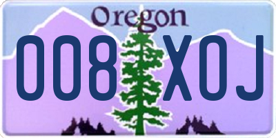 OR license plate 008XOJ